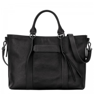 Bolsa de Mano Longchamp 3D L Mujer Negros | DOGC-82960