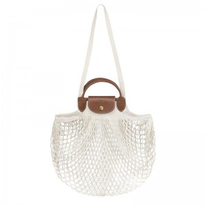 Mesh Bag Longchamp Le Pliage Filet L Mujer Blancos | RQAF-85072