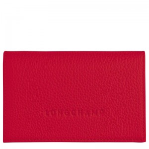 Tarjeteros Longchamp Le Foulonné Mujer Rojos | VYJO-61239