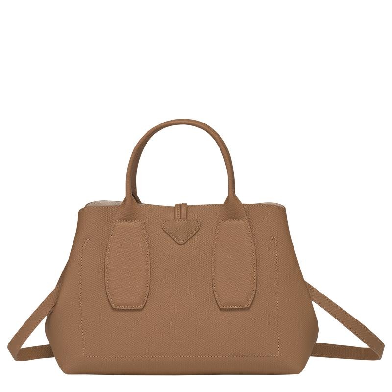 Bolsa de Mano Longchamp Roseau M Mujer Marrom | UZYO-85463