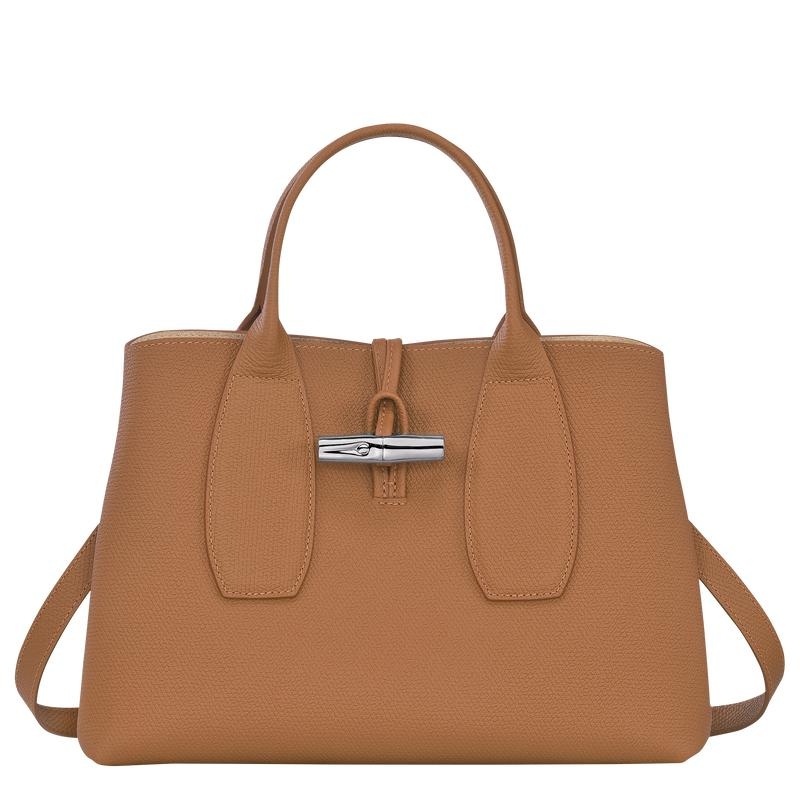 Bolsa de Mano Longchamp Roseau M Mujer Marrom | UZYO-85463