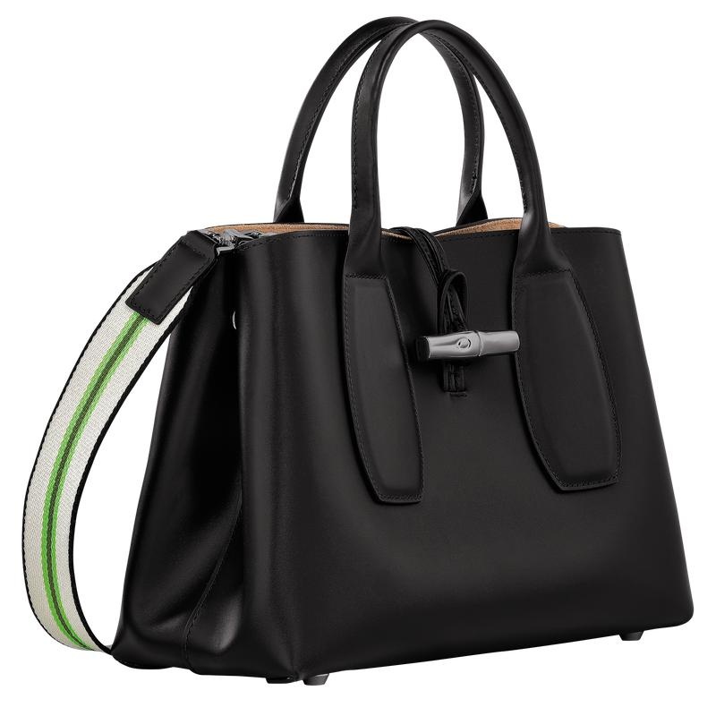 Bolsa de Mano Longchamp Roseau M Mujer Negros | AVTX-20469