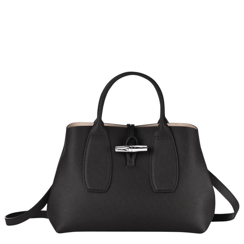 Bolsa de Mano Longchamp Roseau M Mujer Negros | RPUE-67258