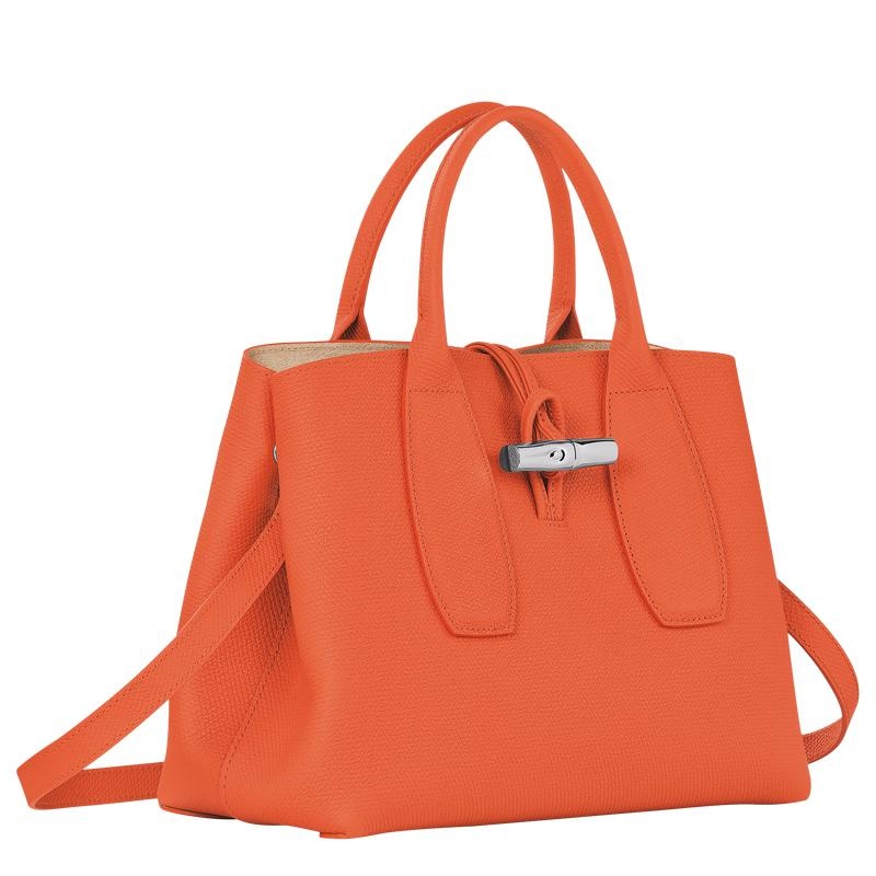 Bolsa de Mano Longchamp Roseau M Mujer Naranjas | NRUY-62807