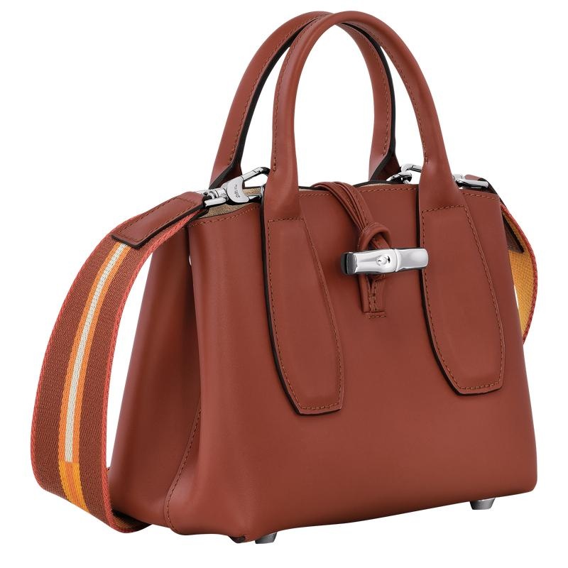 Bolsa de Mano Longchamp Roseau S Mujer Marrom | OFBA-09456