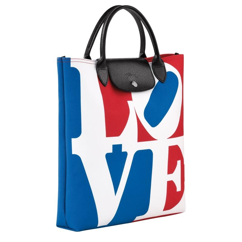 Bolsa de Mano Longchamp x Robert Indiana L Mujer Blancos | VOEC-39540