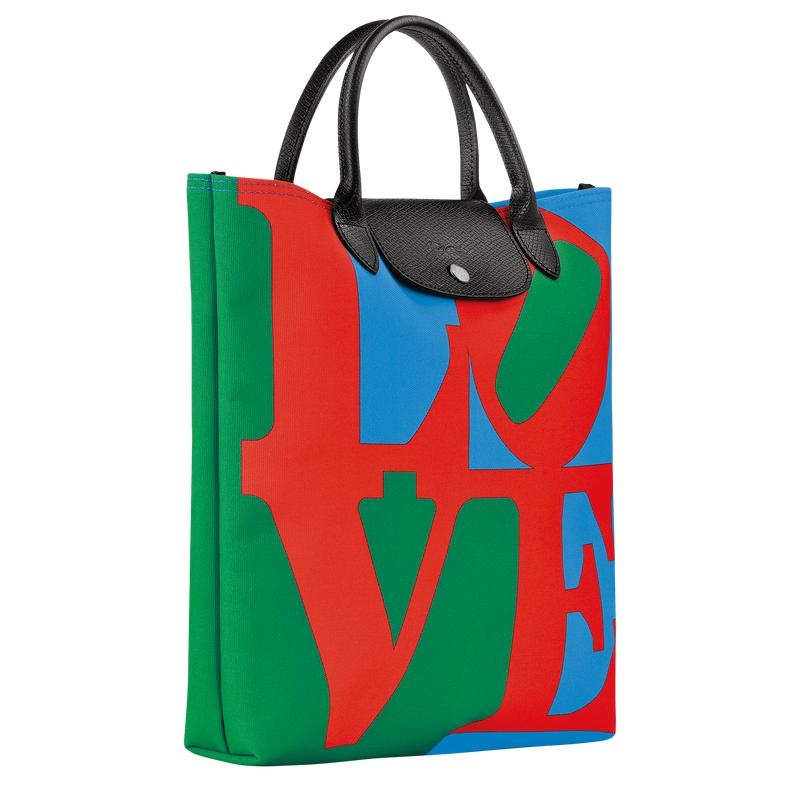 Bolsa de Mano Longchamp x Robert Indiana L Hombre Red/Navy | MOWX-71925