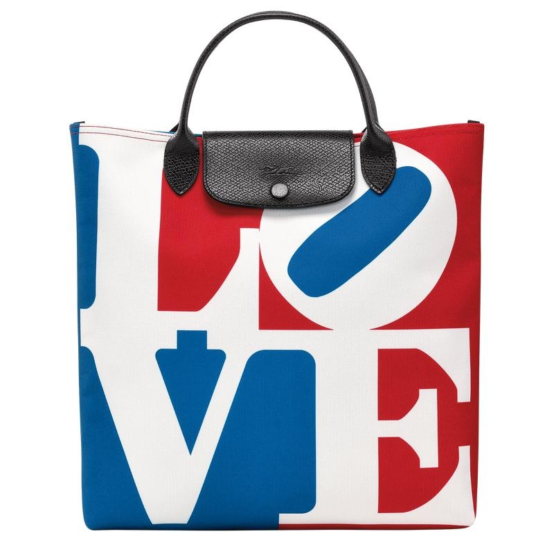 Bolsa de Mano Longchamp x Robert Indiana L Hombre Blancos | QKDW-24193