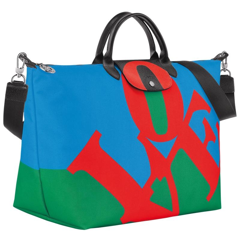 Bolsas de Viaje Longchamp x Robert Indiana Mujer Red/Navy | RJSX-92465