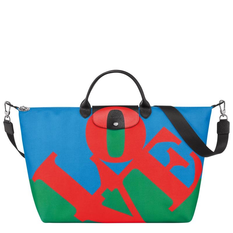 Bolsas de Viaje Longchamp x Robert Indiana Mujer Red/Navy | RJSX-92465