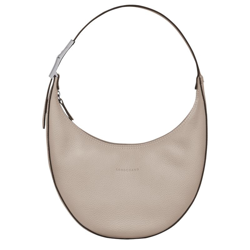 Bolso Hobo Longchamp Roseau Essential M Mujer Grises | ZBOI-23709