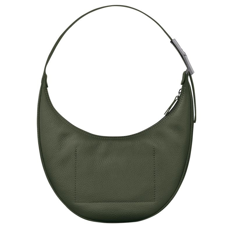 Bolso Hobo Longchamp Roseau Essential M Mujer Kaki | UBYT-16430