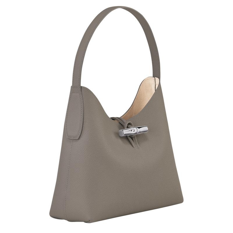 Bolso Hobo Longchamp Roseau M Mujer Grises | PRUY-13857