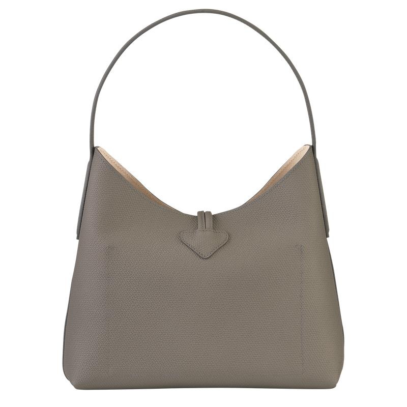 Bolso Hobo Longchamp Roseau M Mujer Grises | PRUY-13857