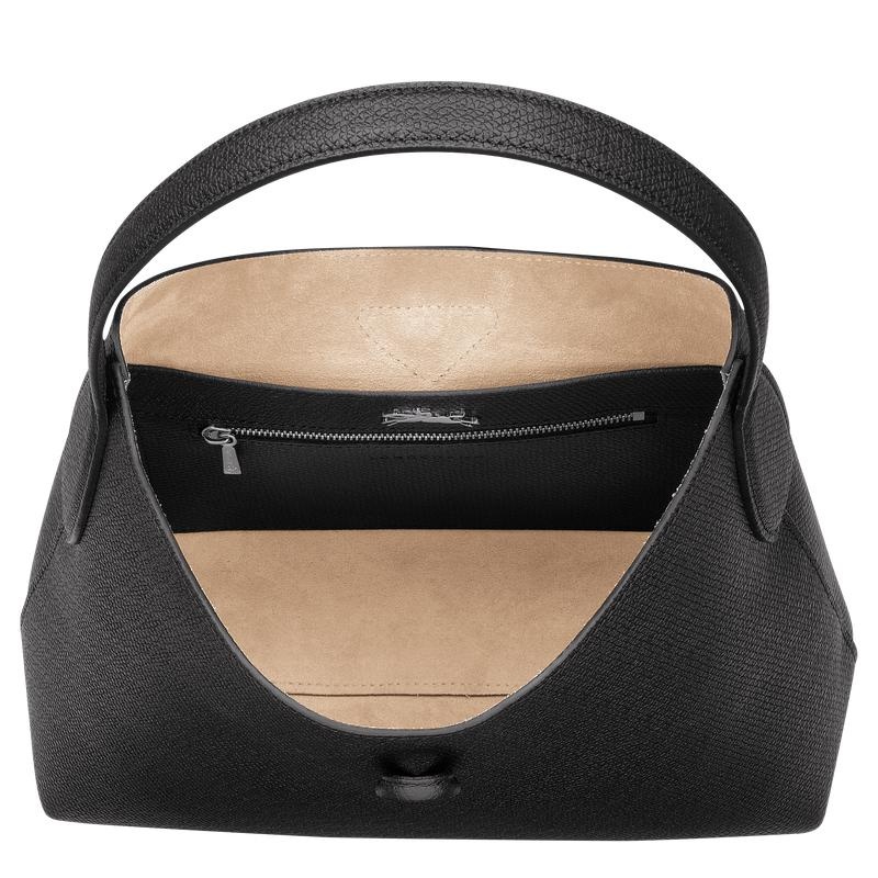 Bolso Hobo Longchamp Roseau M Mujer Negros | OURY-04186