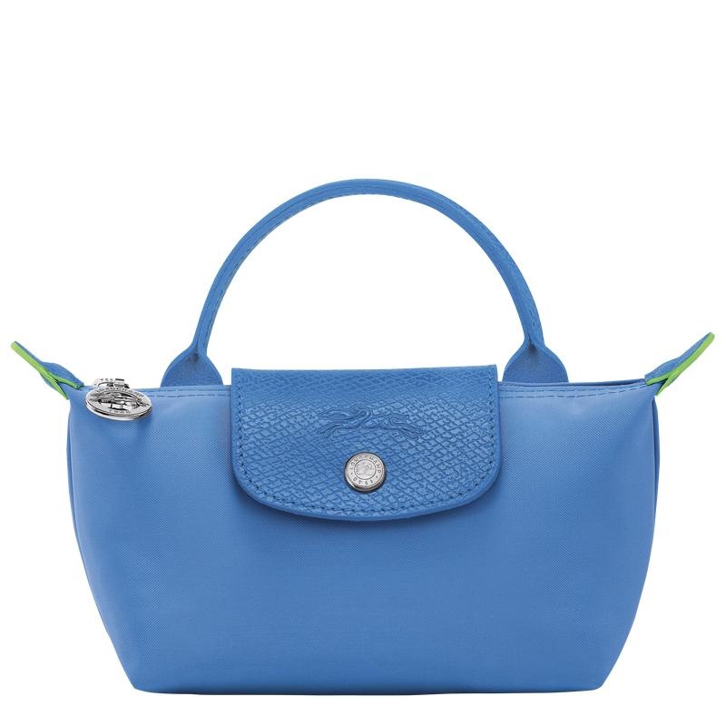 Bolso Pequeño Longchamp Le Pliage Green with handle Mujer Azules | MYCT-56219