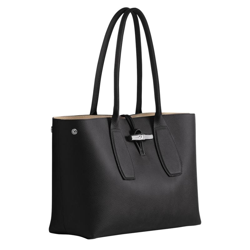 Bolso Tote Longchamp Roseau L Mujer Negros | IMXQ-43072