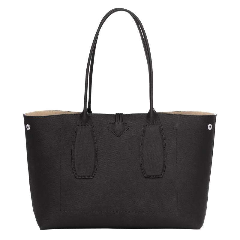 Bolso Tote Longchamp Roseau L Mujer Negros | IMXQ-43072