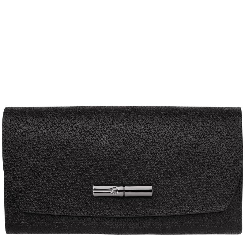 Carteras Longchamp Roseau Continental Mujer Negros | XNKY-63519