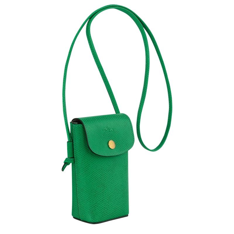 Funda Longchamp Épure with leather lace Mujer Verdes | KRBI-74859