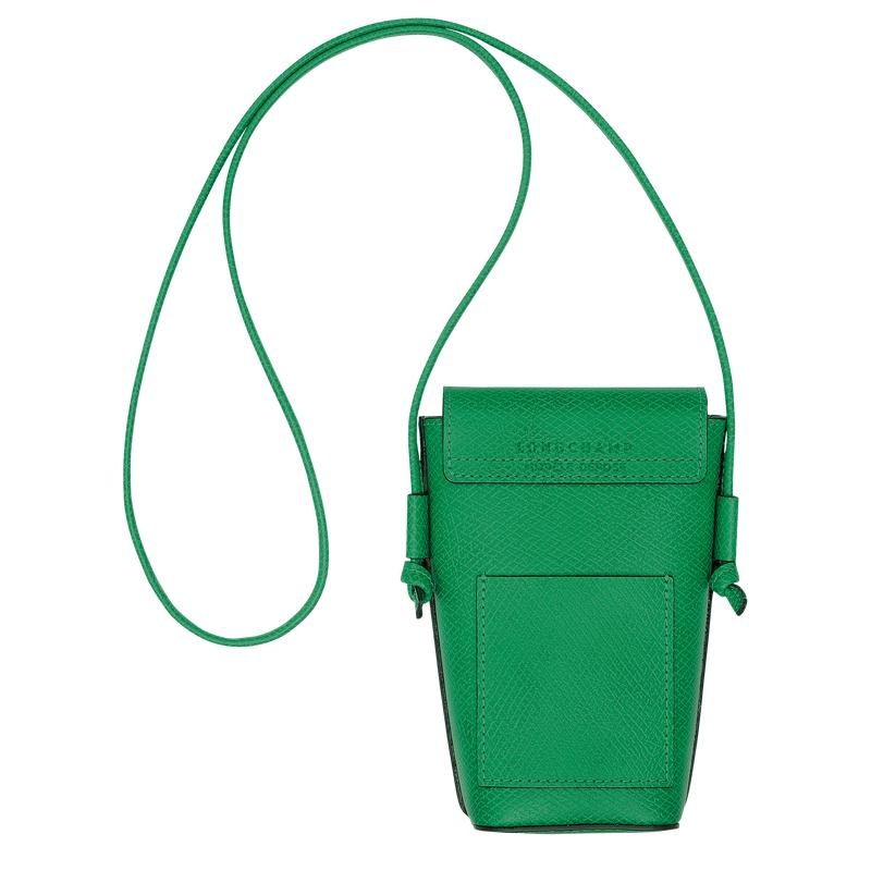 Funda Longchamp Épure with leather lace Mujer Verdes | KRBI-74859