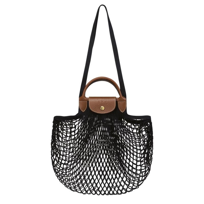 Mesh Bag Longchamp Le Pliage Filet L Mujer Negros | NPVY-90317