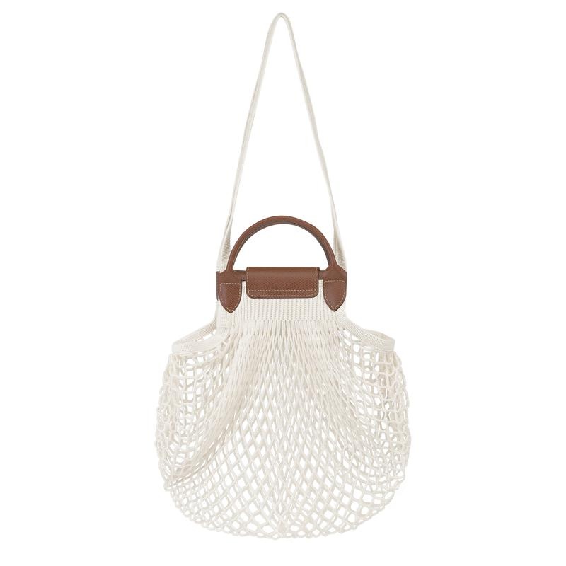 Mesh Bag Longchamp Le Pliage Filet L Mujer Blancos | RQAF-85072