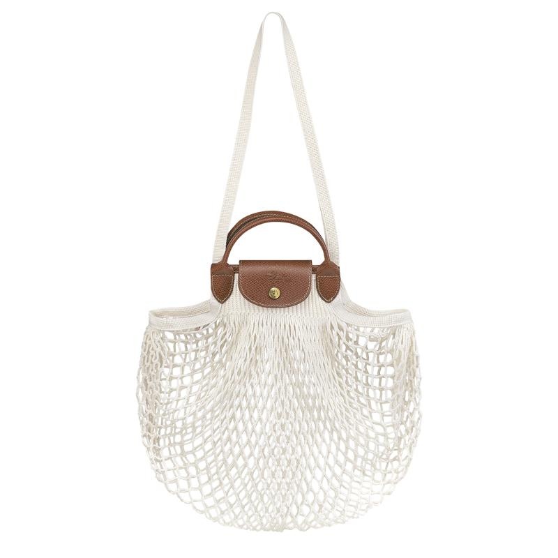 Mesh Bag Longchamp Le Pliage Filet L Mujer Blancos | RQAF-85072