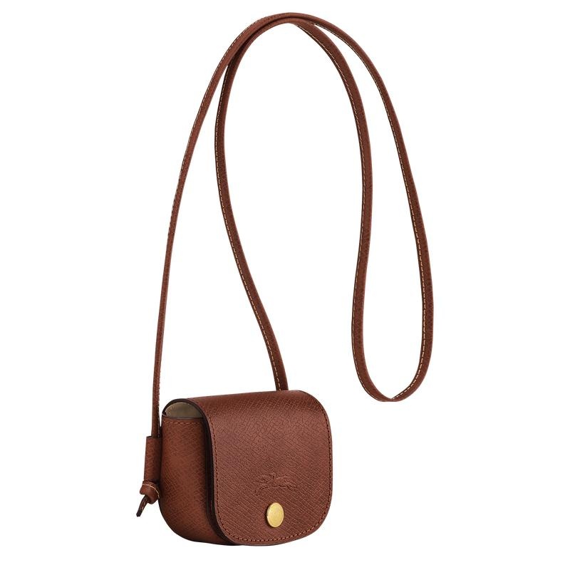 Monederos Longchamp Épure with leather lace Mujer Marrom | HIXY-43591